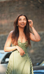 GREEN CHECKERED DRESS