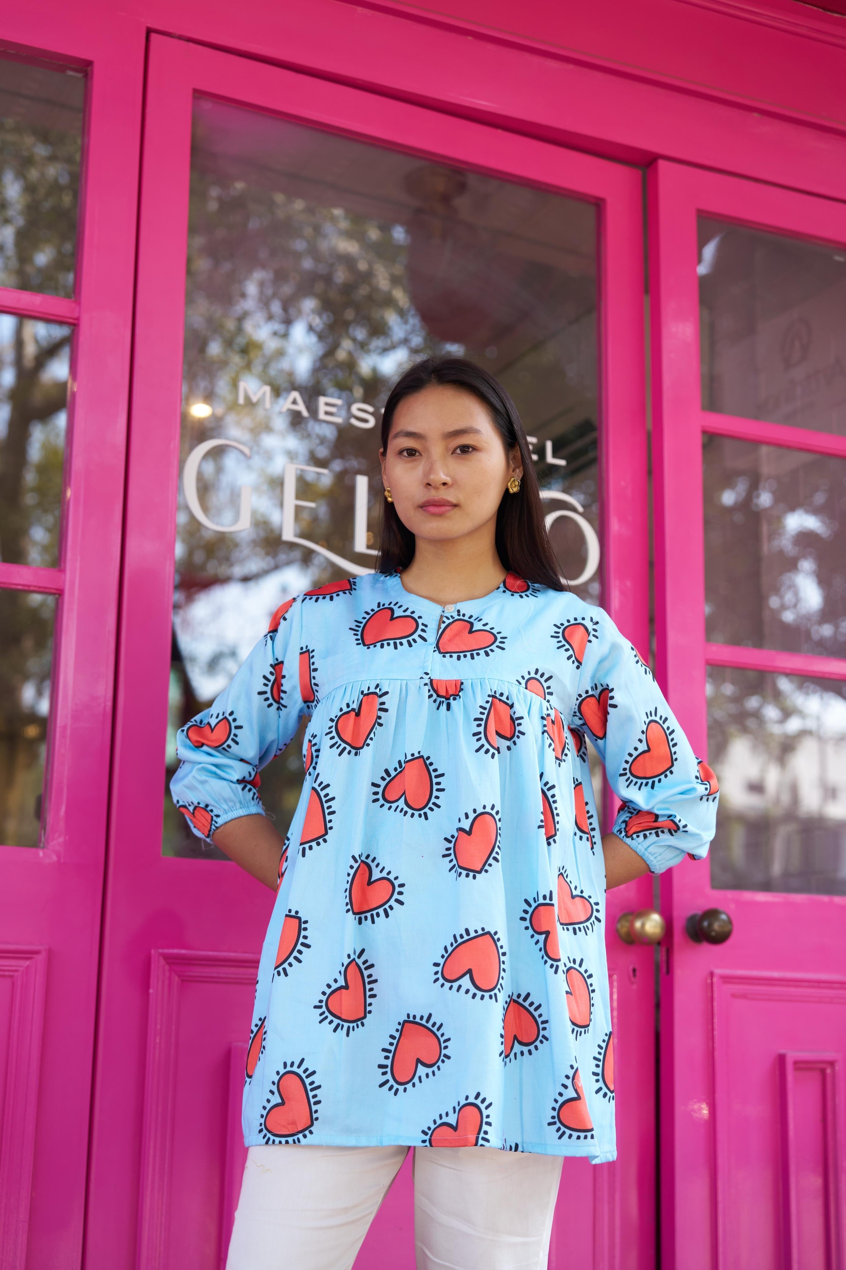 SEA OF HEARTS SHORT KURTI