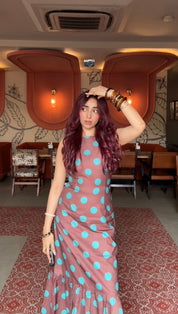 BROWN POLKA DRESS