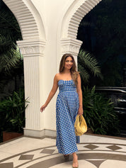 BLUE CHECKERED DRESS