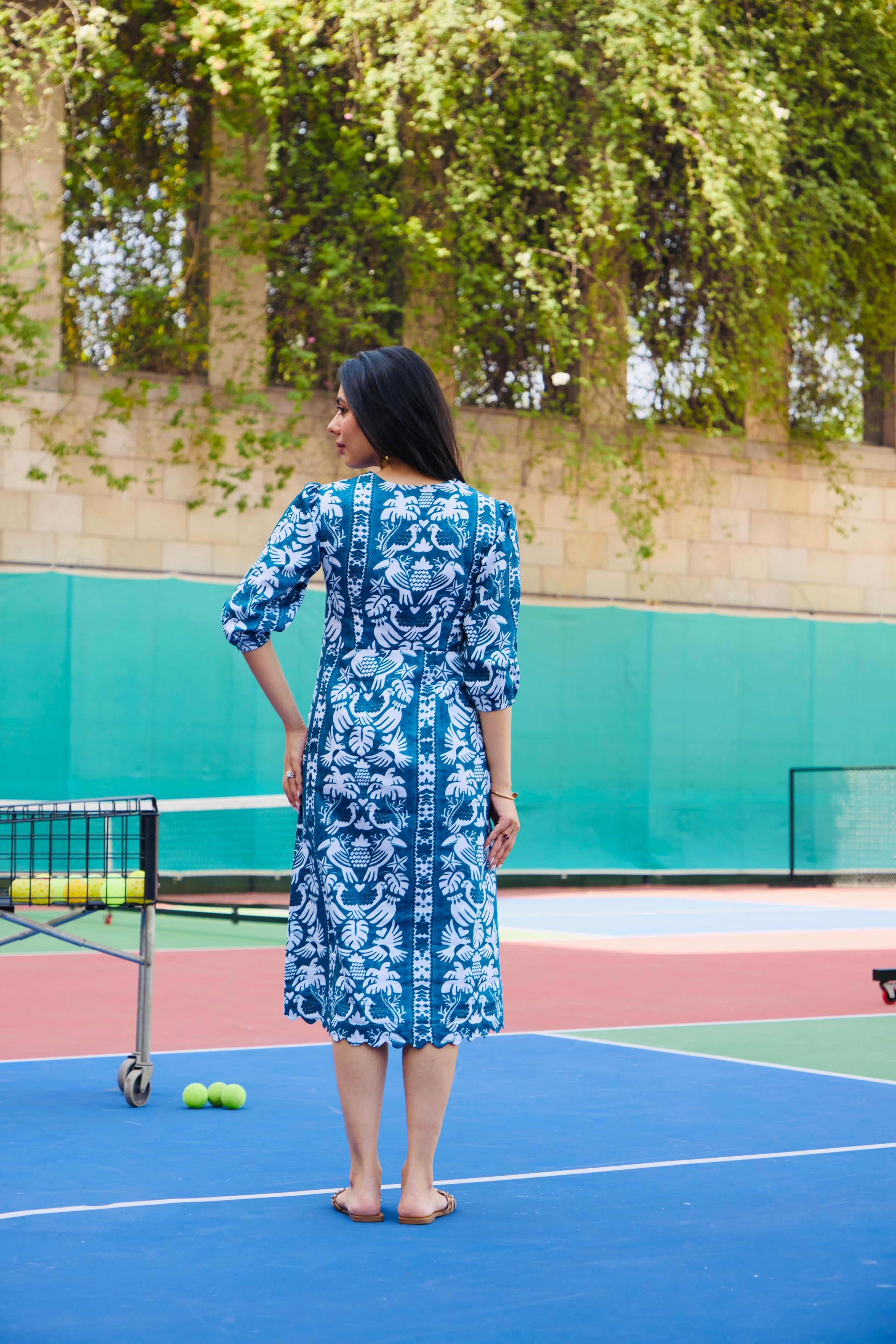 PEACOCK MIDI DRESS