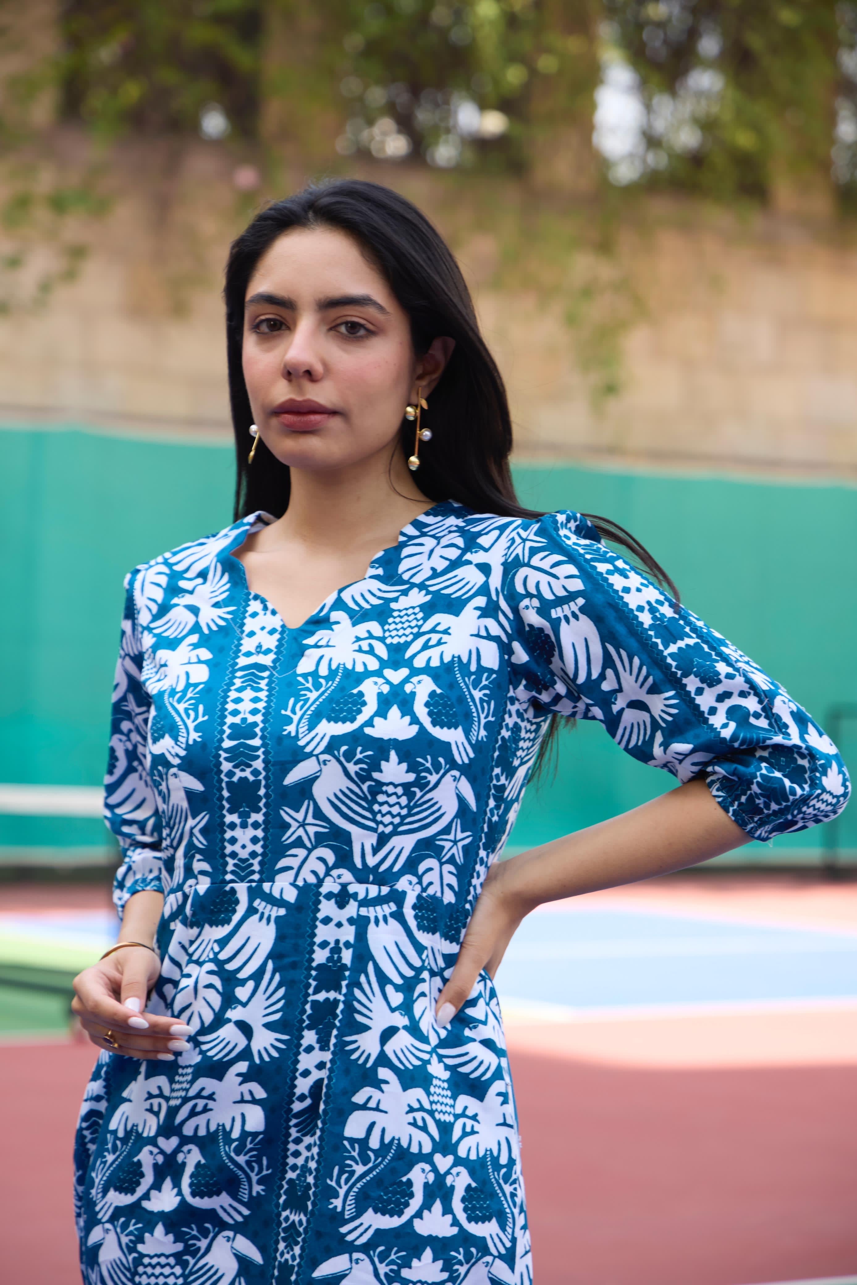 PEACOCK MIDI DRESS