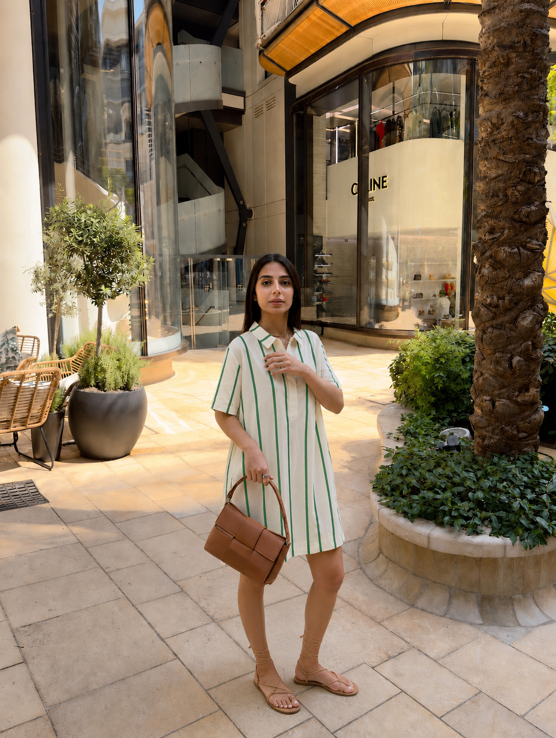 GREEN STRIPE DRESS