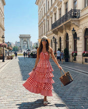 GARNET GRID DRESS