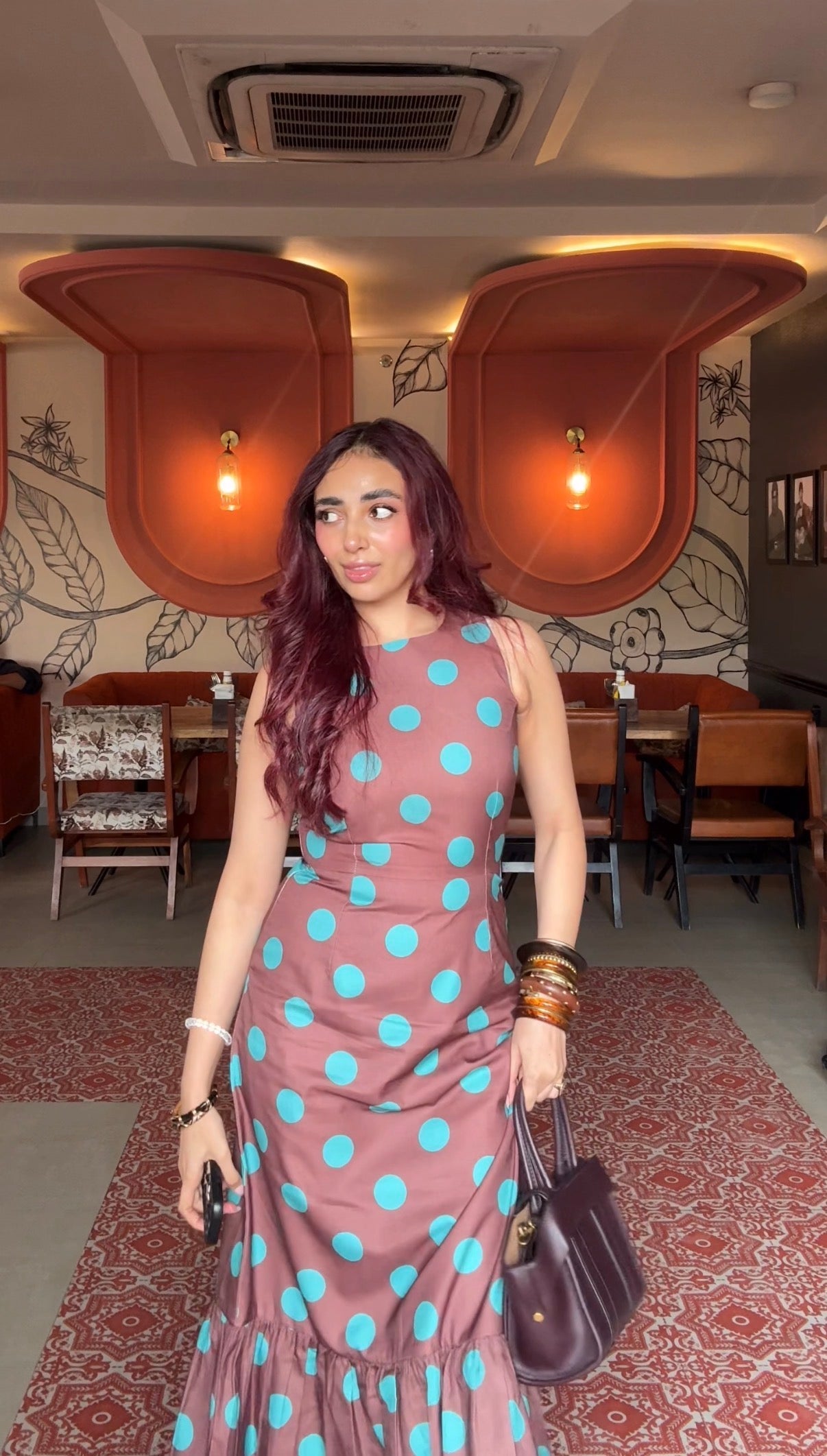 BROWN POLKA DRESS