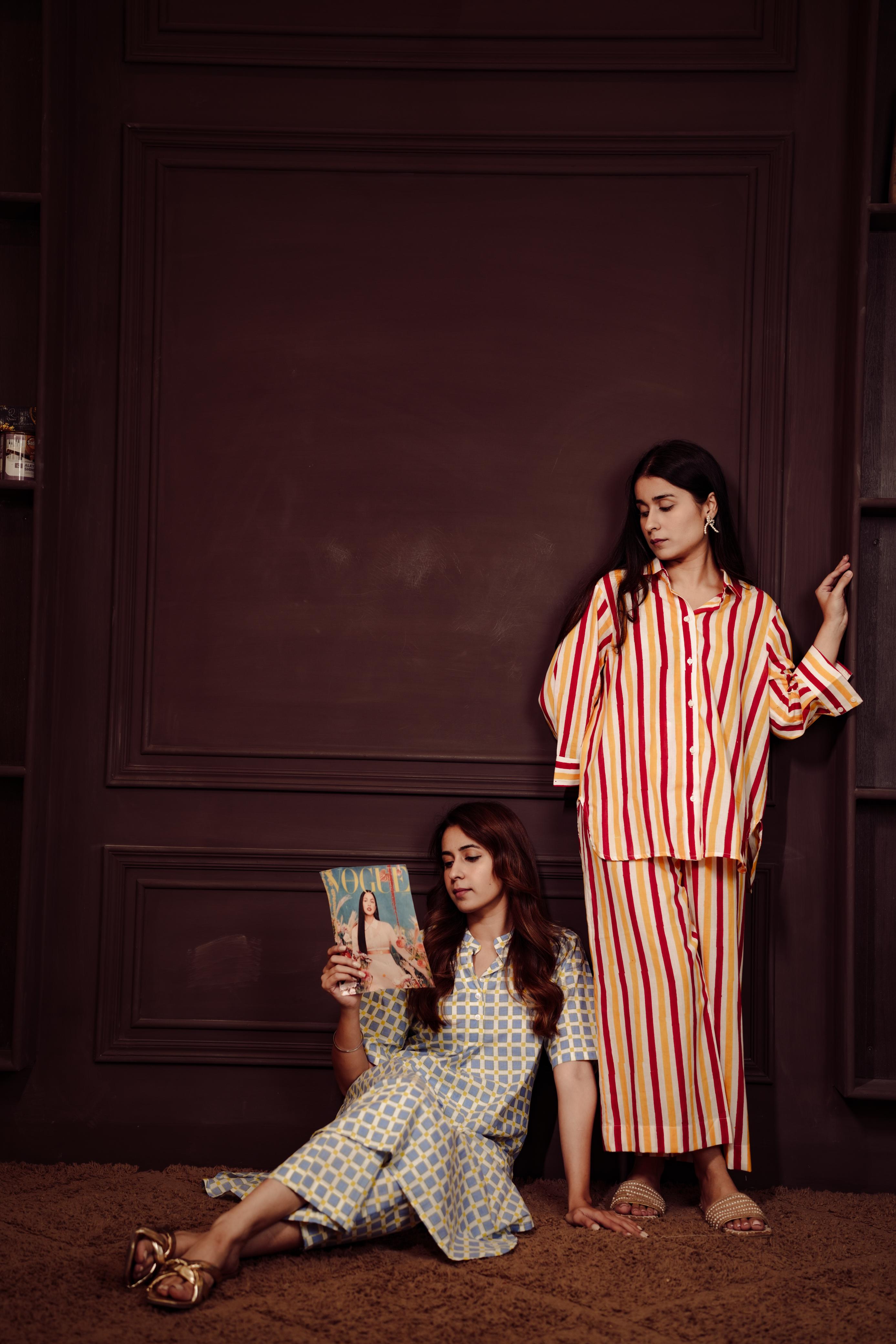RED YELLOW STRIPE CO-ORD