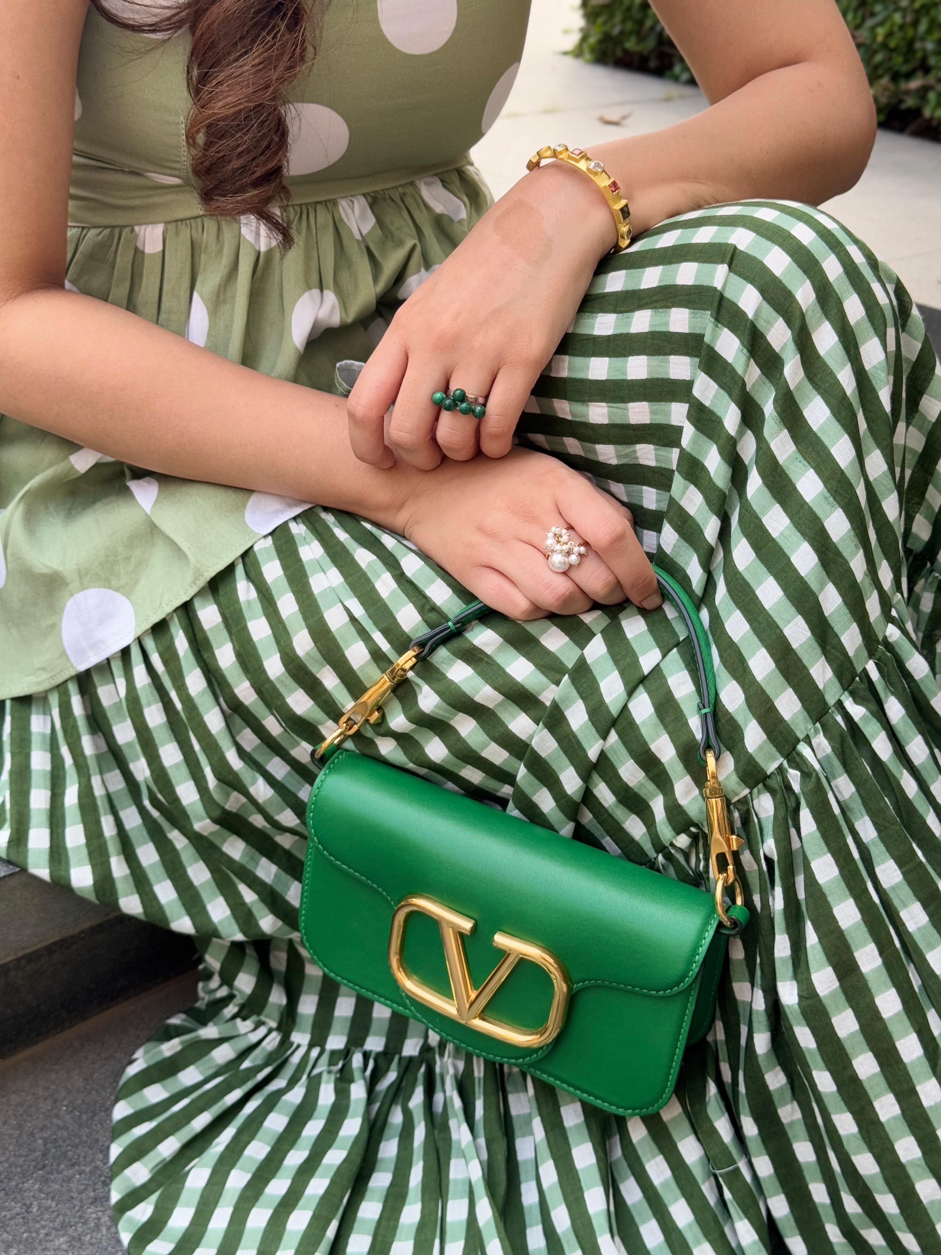 GREEN POLKA DOT SKIRT SET