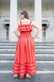 POP STRIPE MAXI DRESS