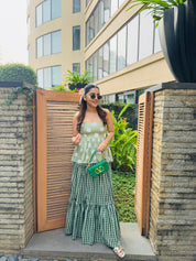 GREEN POLKA DOT SKIRT SET