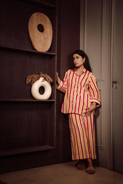 RED YELLOW STRIPE CO-ORD
