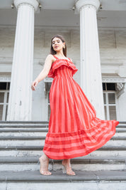 POP STRIPE MAXI DRESS