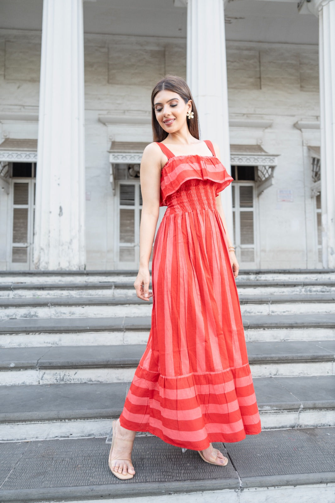 POP STRIPE MAXI DRESS