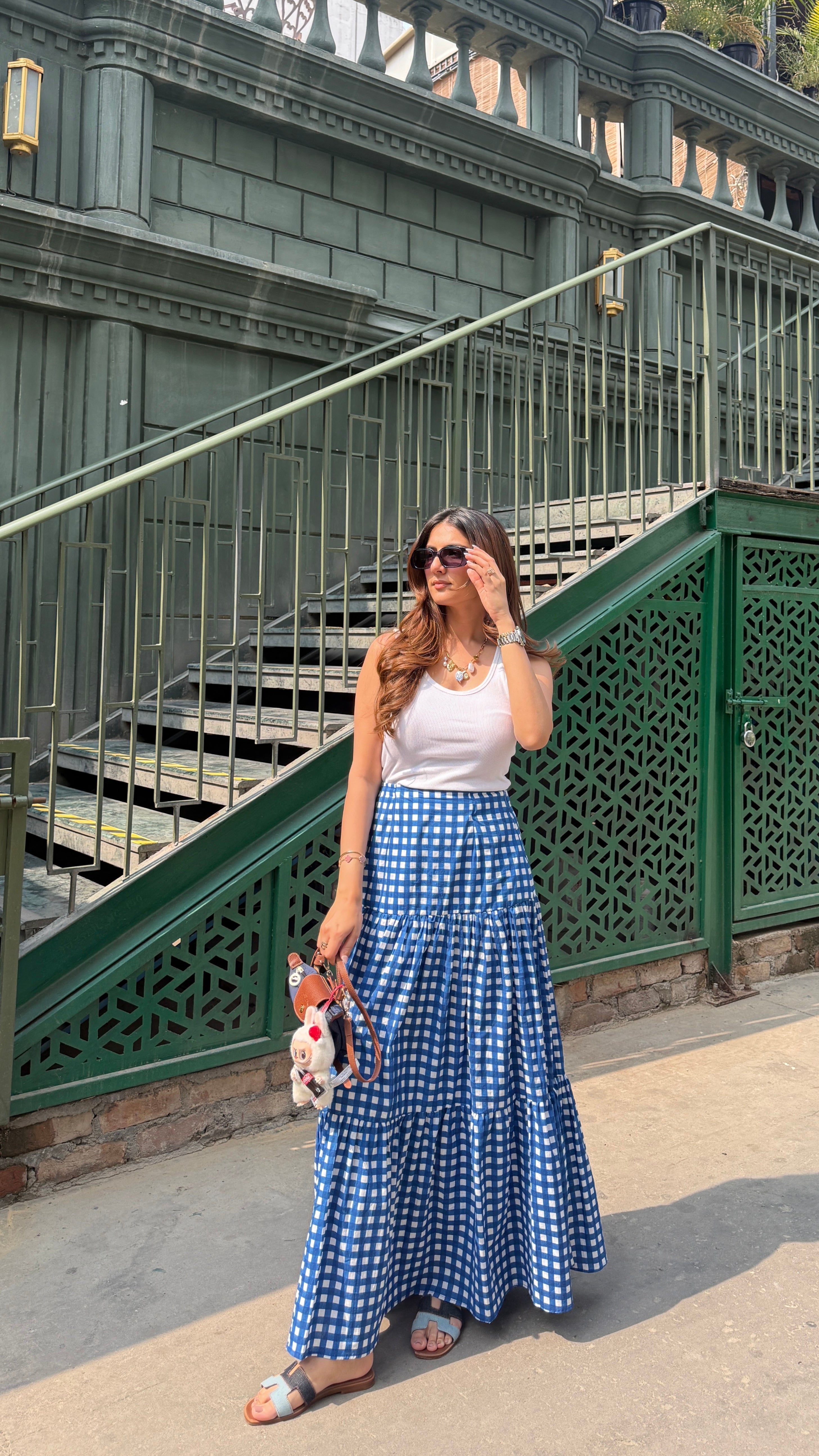 BLUE GINGHAM SKIRT SET – TRUFFLE INTERNAITONAL