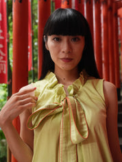 GREEN BOW DRESS