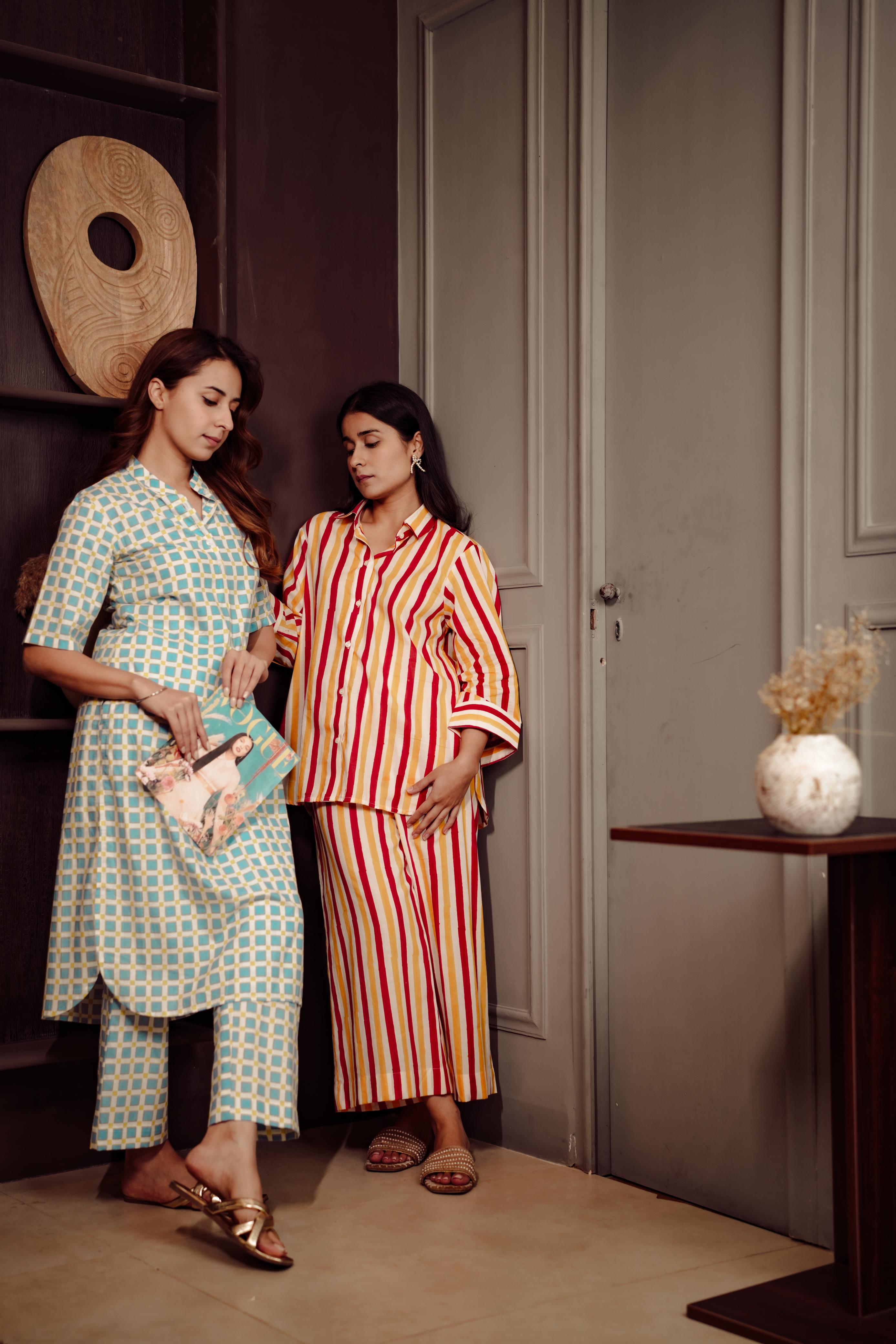 BLUE YELLOW GINGHAM CO-ORD