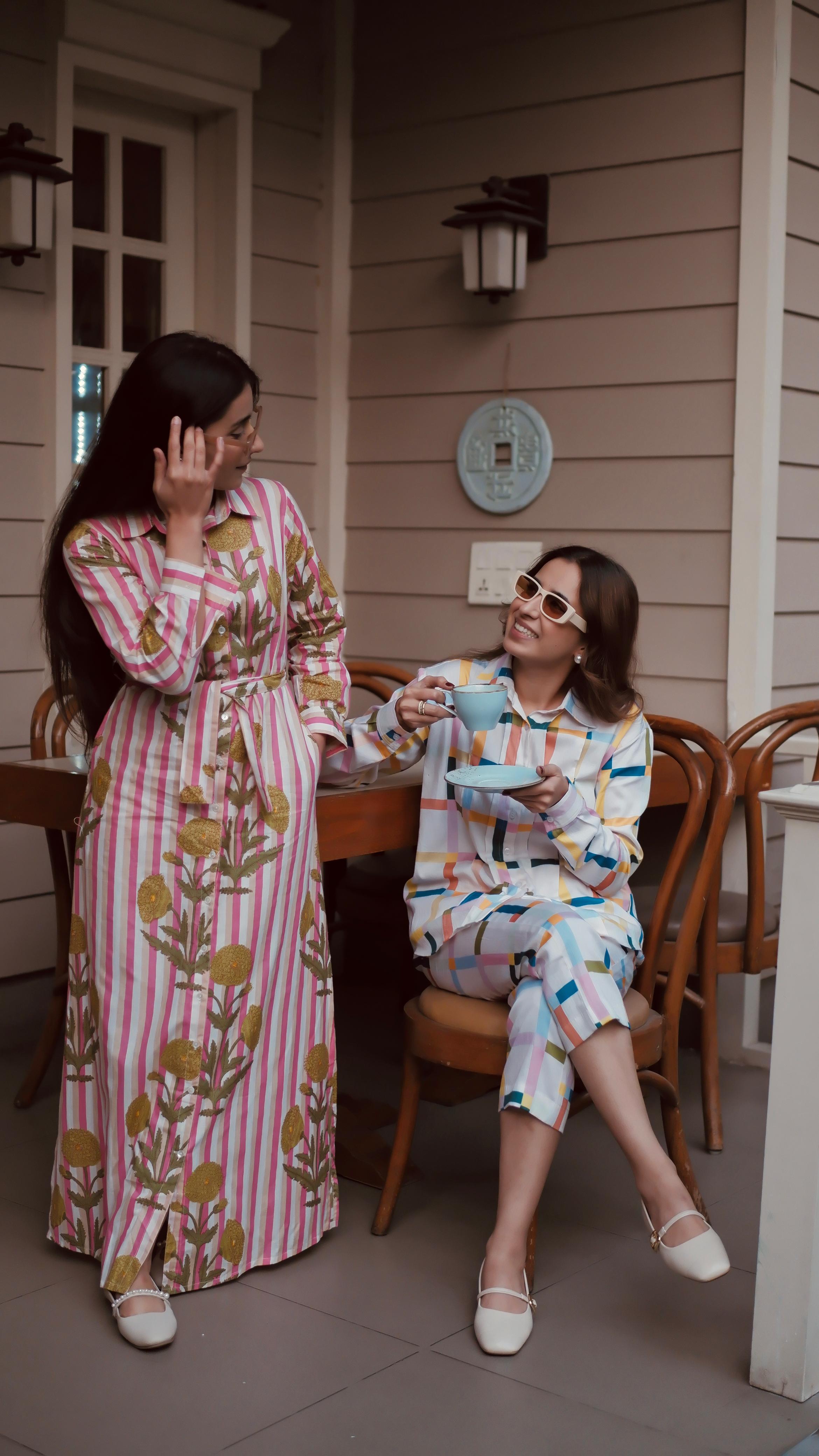 BLOOM STRIPE MAXI DRESS