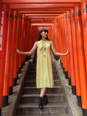 GREEN BOW DRESS