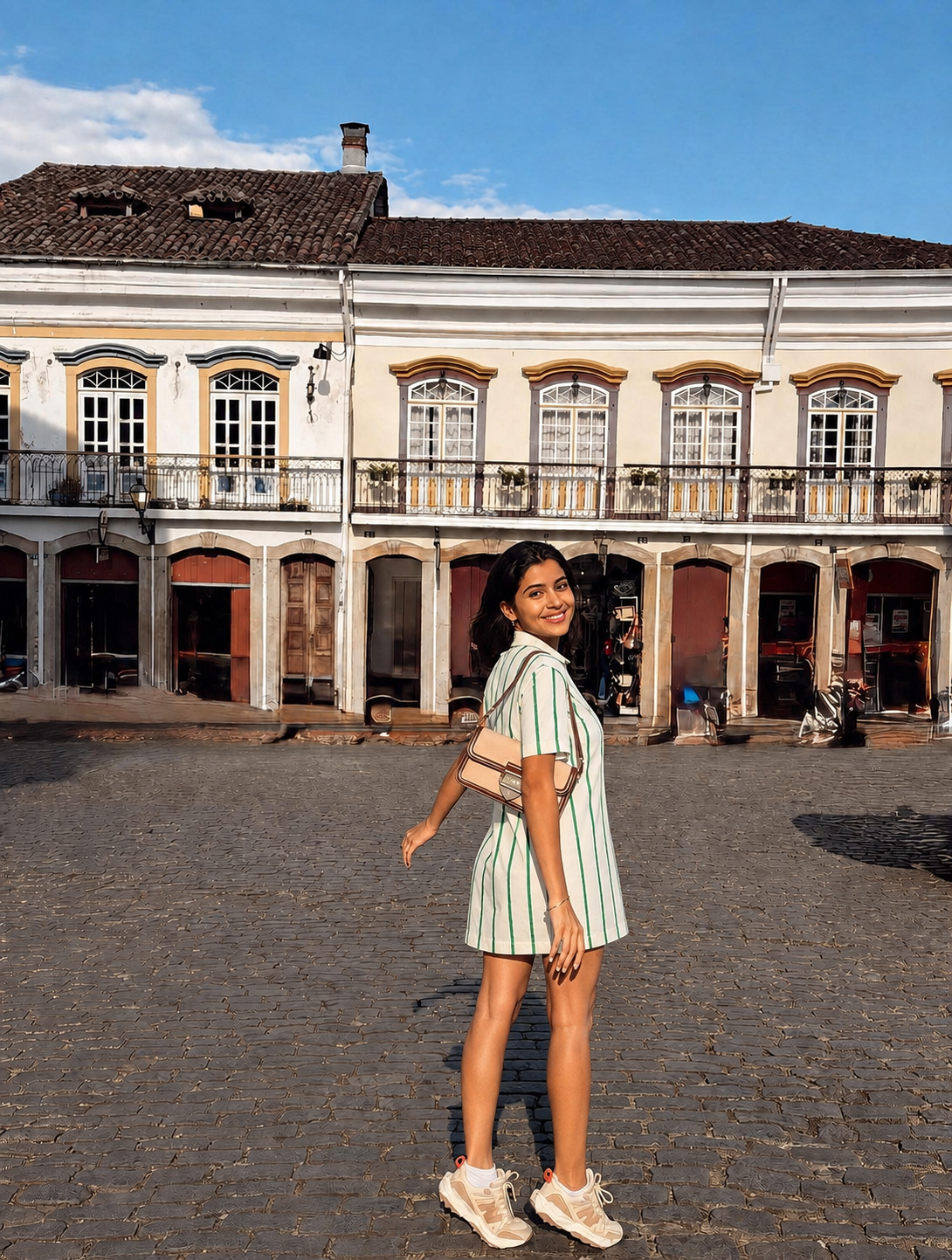 GREEN STRIPE DRESS