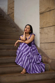 PURPLE STRIPE MAXI  DRESS