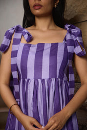 PURPLE STRIPE MAXI  DRESS