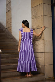 PURPLE STRIPE MAXI  DRESS