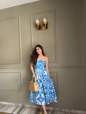 GEOMETRIC BLUE DRESS