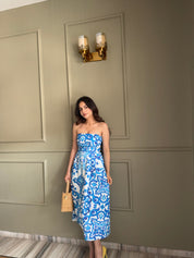GEOMETRIC BLUE DRESS
